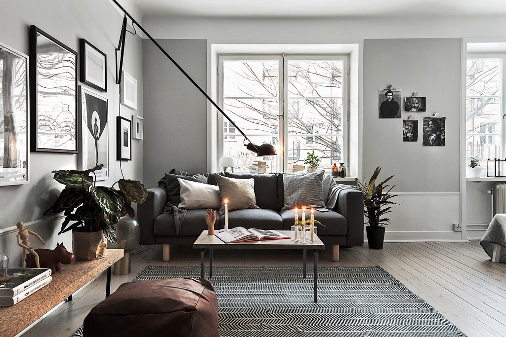mały apartament w stylu skandynawskim