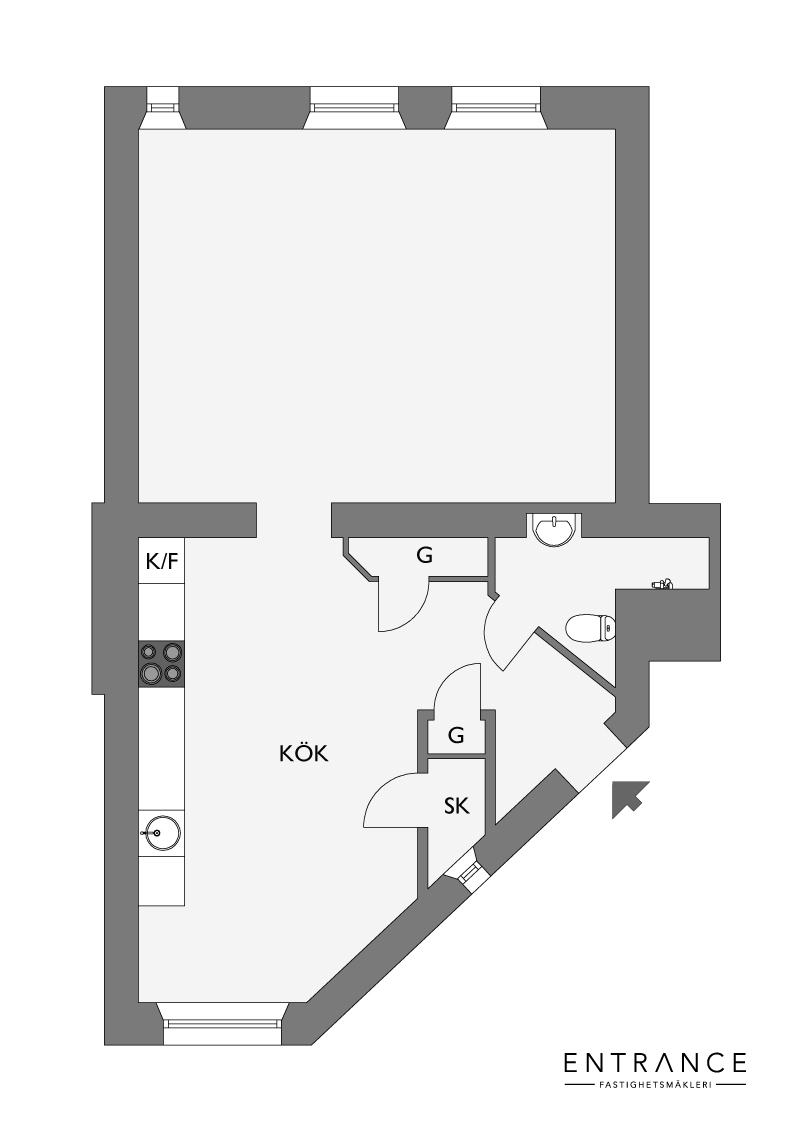 Skandynawski apartament z ciemnymi ścianami