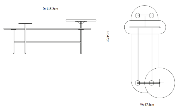 &tradition Palette Table JH7 wymiary | Jaime Hayon