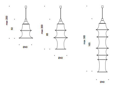 Lampa Danese Milano Falkland Sospensione wymiary