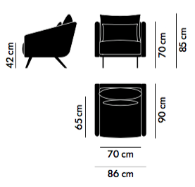 Stua Costura fotel wymiary