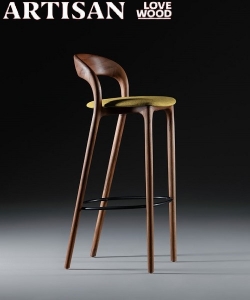 Neva Light Soft Hoker krzesło barowe z tapicerowanym siedziskiem Artisan