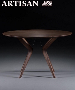 Lakri stół okrągły z litego drewna Artisan
