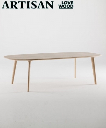 Luc Oval 120 stół z litego drewna Artisan