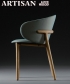 Mela designerskie krzesło drewniane z tapicerowanym siedziskiem i oparciem | Artisan | Design Spichlerz