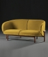 Mela Lounge designerska drewniana sofa  z tapicerowanym siedziskiem i oparciem | Artisan | Design Spichlerz