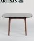 Pascal designerski drewniany stół ze szklanym blatem Artisan | Design Spichlerz