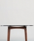 Pascal designerski drewniany stół ze szklanym blatem Artisan | Design Spichlerz