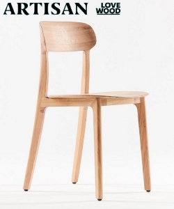 Tanka designerskie krzesło z drewnianym siedziskiem | Artisan