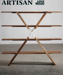 X-Shelf regał z litego drewna Artisan | Design Spichlerz
