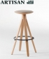 Kalota Hoker stołek barowy designerskie krzesło drewniane z tapicerowanym lub skórzanym siedziskiem | Artisan | Design Spichlerz