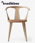 Skandynawskie krzesło drewniane ze siedziskiem skórzanym In Between Chair Skóra &tradition