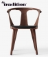 Skandynawskie krzesło drewniane ze siedziskiem skórzanym In Between Chair Skóra &tradition
