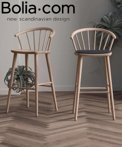Sleek Barstool Leather klasyczne skandynawskie krzesło barowe Bolia | Design Spichlerz