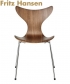 Lily rzeźbiarskie krzesło skandynawskie Fritz Hansen