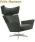 Oksen Lounge designerski fotel Fritz Hansen