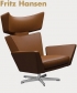 Oksen Lounge efektowny fotel skandynawski Fritz Hansen | Design Spichlerz