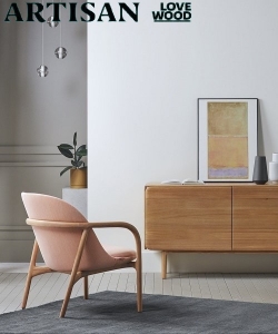 Neva Lounge designerski drewniany fotel ze skórzanym siedziskiem i oparciem | Artisan | Design Spichlerz