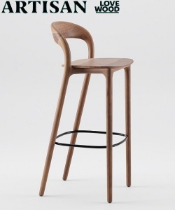 Neva Light Bar drewniane krzesło barowe Artisan
