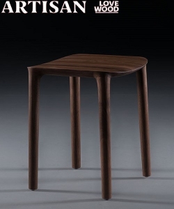 Neva Stool taboret z siedziskiem drewnianym Artisan