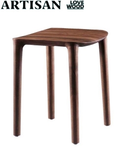 Neva Stool taboret z siedziskiem drewnianym Artisan