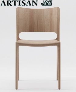 Latus designerskie krzesło z drewnianym siedziskiem | Artisan