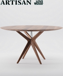 Lakri designerski drewniany stół okrągły | Artisan