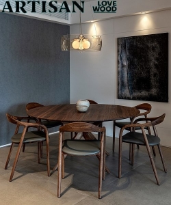 Lakri designerski drewniany stół okrągły | Artisan | Design Spichlerz