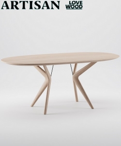 Lakri Oval 120 stół z litego drewna | Artisan
