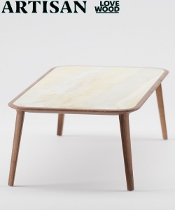 Kalota Ceramic stolik kawowy z litego drewna Artisan | Design Spichlerz