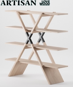 X Shelf regał drewniany Artisan