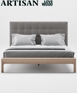 Invito łóżko tapicerowane z litego drewna Artisan | Design Spichlerz