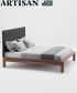 Invito łóżko drewniane z tapicerowanym zagłówkiem | Artisan