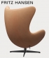 Egg leather 5 Natural legendarny fotel Fritz Hansen