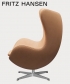 Egg leather 5 Natural legendarny fotel Fritz Hansen