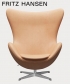 Egg leather 5 Natural legendarny fotel Fritz Hansen