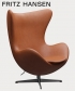 Egg leather 5 GRACE legendarny fotel Fritz Hansen