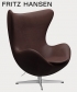 Egg leather 5 EMBRACE legendarny fotel Fritz Hansen