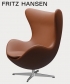 Egg leather 3 legendarny fotel Fritz Hansen