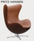 Egg leather 3 legendarny fotel Fritz Hansen