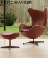 Egg leather 5 GRACE legendarny fotel Fritz Hansen