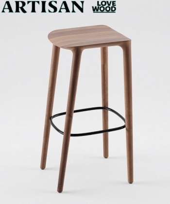 Neva Hoker stołek barowy designerskie krzesło barowe z drewnianym siedziskiem | Artisan