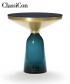 Bell Side Table szklany stolik kawowy niebieski | ClassiCon