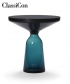 Bell Side Table Black szklany stolik kawowy niebieski | ClassiCon