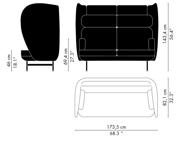 Fritz Hansen JH1002 Plenum sofa 2 Design Spichlerz wymiary