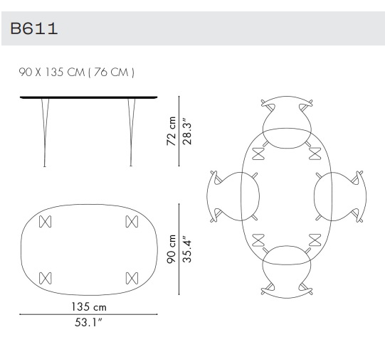 Fritz Hansen stół SUPERELLIPSE 135x90 Design Spichlerz wymiary