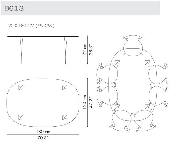 Fritz Hansen stół SUPERELLIPSE 180x120 Design Spichlerz wymiary