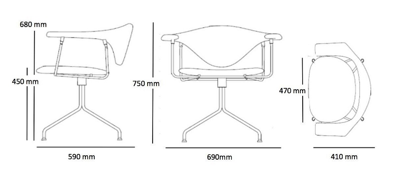 Gubi krzesło Masculo Design Spichlerz wymiary