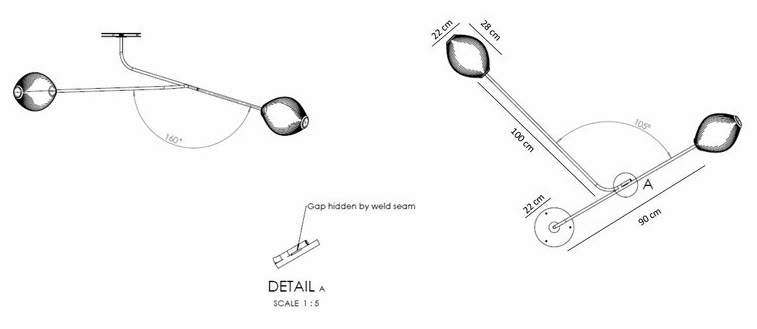 Gubi lampa ścienna Satellite Design Spichlerz wymiary