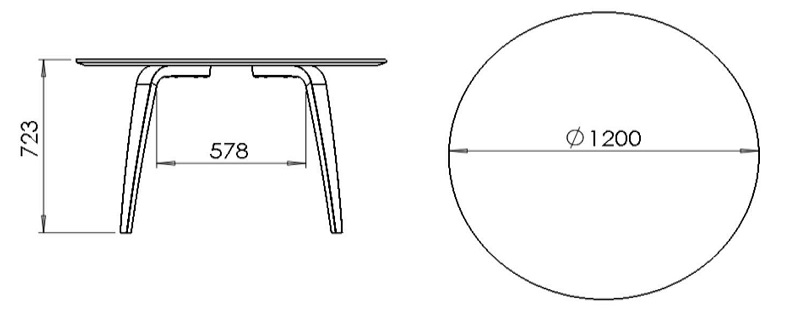 Gubi stół Round Dining Table Design Spichlerz wymiary